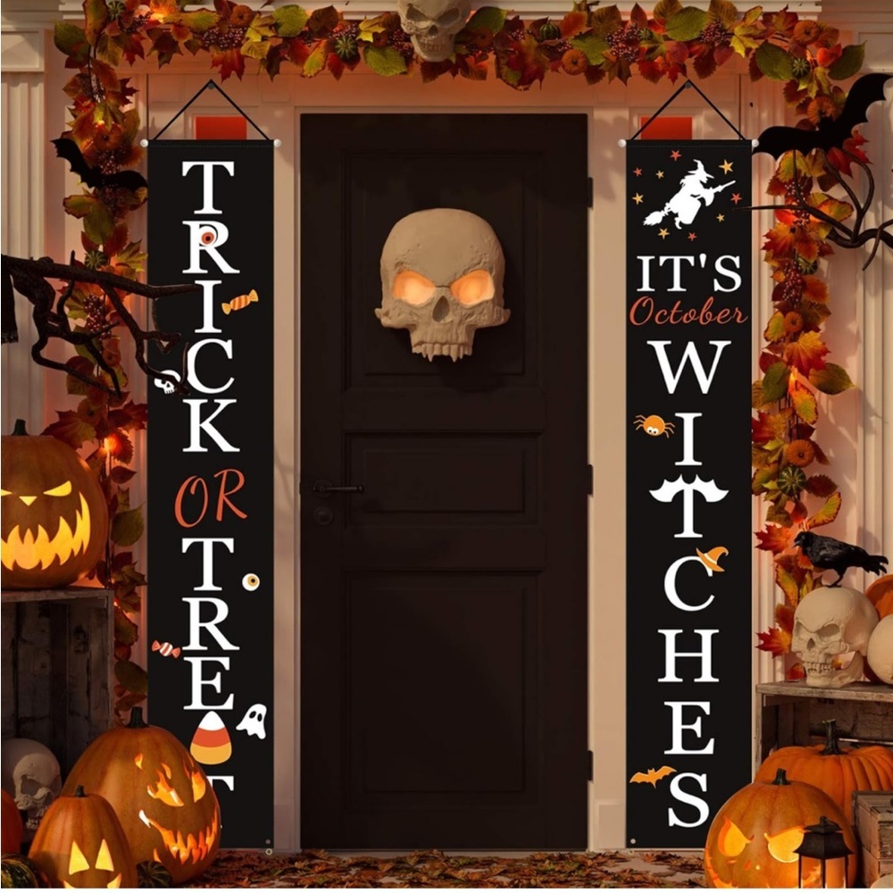 Trick or treat or it’s October witches door signs - Picture 2 of 6